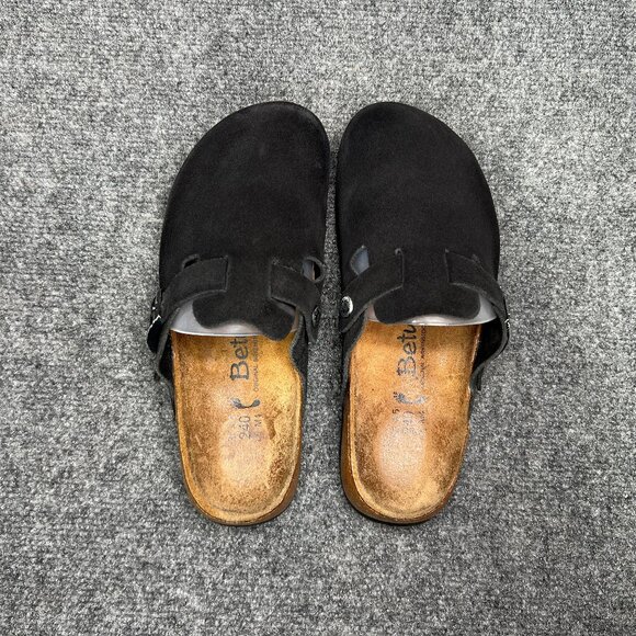 Betula By Birkenstock Black Suede Clogs Women's 6N Slip On Comfort Casual Slides - Picture 8 of 11